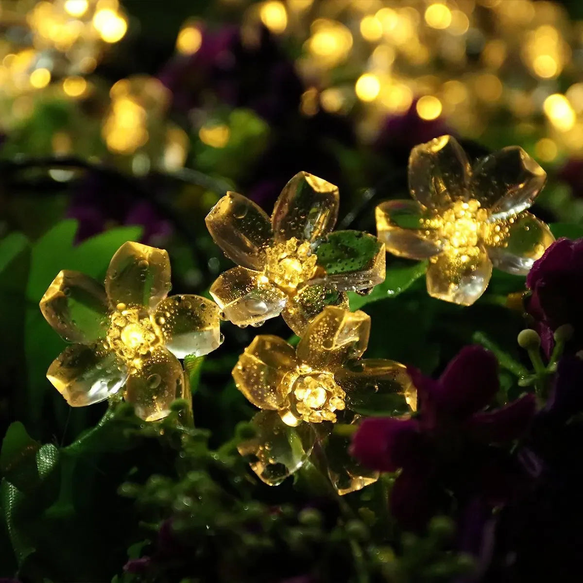 Solar Garden Light Led Flower Lighting Fairy String Lights Outdoor Christmas Chain Lamp Blossom Festoon Party Home Decoration